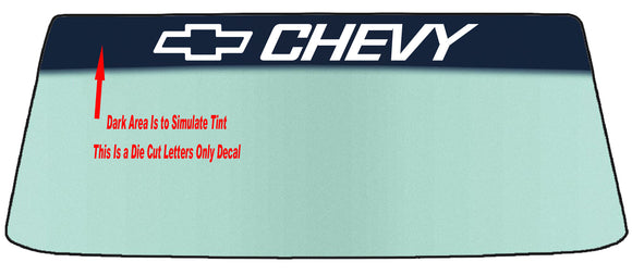 Fits A CHEVY Vehicle Custom Windshield Banner Graphic Die Cut Decal - Vinyl Application Tool Included