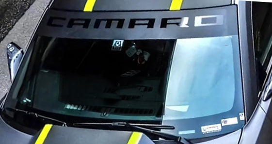 Camaro Reverse Cut Black Tint Stripe Style Windshield Banner Sticker
