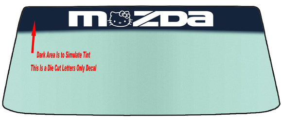 HELLO MAZDA KITTY (Hello Kitty) THREE STYLES WINDSHIELDS BANNER VINYL DECAL With Application Tool
