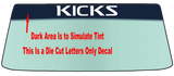 Fits A NISSAN KICKS Vehicle Custom Windshield Banner Graphic Die Cut Decal - Vinyl Application Tool Included
