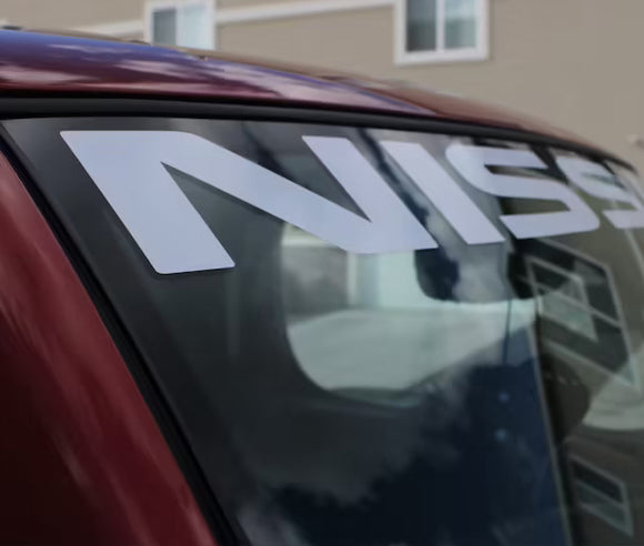 Fits A NISSAN Vehicle Custom Windshield Banner Graphic Die Cut Decal - Vinyl Application Tool Included