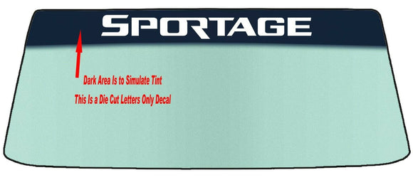 Fits A KIA SPORTAGE Vehicle Custom Windshield Banner Graphic Die Cut Decal - Vinyl Application Tool Included