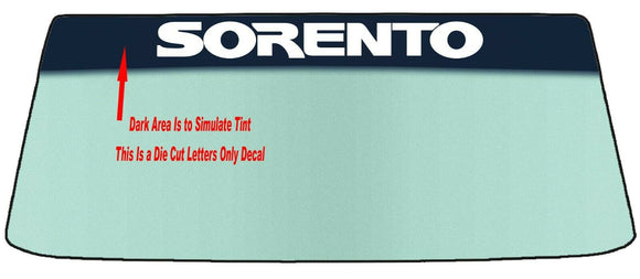 Fits A KIA SORENTO Vehicle Custom Windshield Banner Graphic Die Cut Decal - Vinyl Application Tool Included