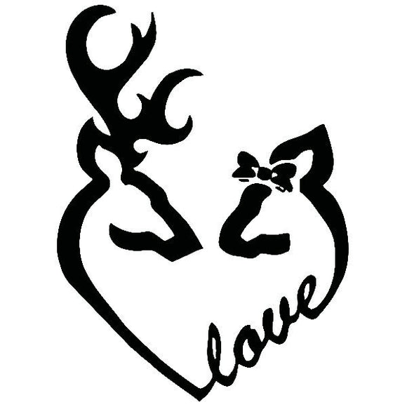 Buck And Doe Love Die Cut Decals Sticker Graphics For Car, Laptop, Windows, Glass Novelty