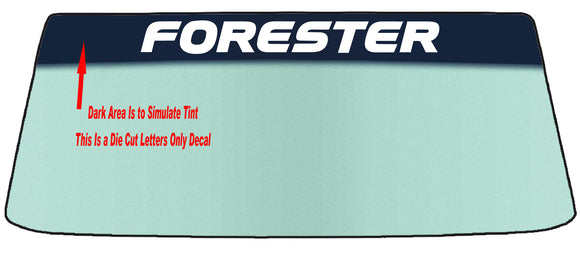 Fits A SUBARU FORESTER Vehicle Custom Windshield Banner Graphic Die Cut Decal - Vinyl Application Tool Included