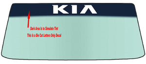 Fits A KIA - Two Styles Vehicle Custom Windshield Banner Graphic Die Cut Decal - Vinyl Application Tool Included