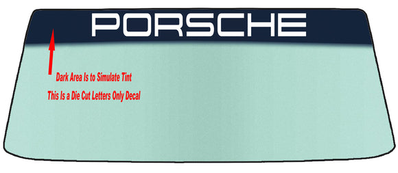 For PORSCHE Vehicle Custom Windshield Banner Decal 4.5 inch x 40 Inch - Vinyl Application Tool Included