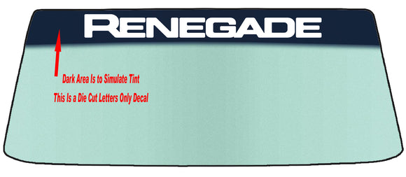 Fits A Jeep Renegade Vehicle Custom Windshield Banner Graphic Die Cut Decal - Vinyl Application Tool Included