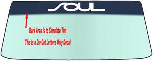 Fits A KIA SOUL Vehicle Custom Windshield Banner Graphic Die Cut Decal - Vinyl Application Tool Included