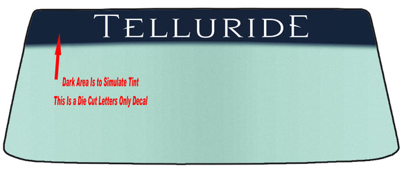 Fits A KIA TELLURIDE Vehicle Custom Windshield Banner Graphic Die Cut Decal - Vinyl Application Tool Included