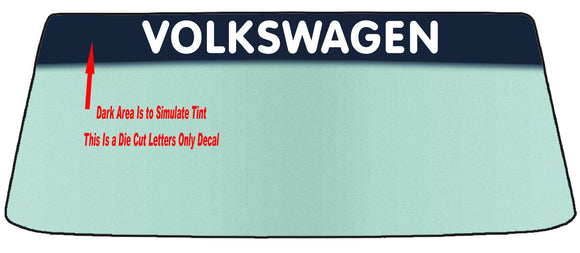 Fits A VOLKSWAGEN Vehicle Custom Windshield Banner Graphic Die Cut Decal - Vinyl Application Tool Included